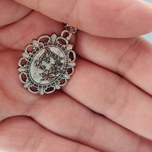 St. Anthony Silvertone Religious Necklace - Picture 5 of 5